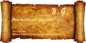 Markstein Gergő névjegykártya